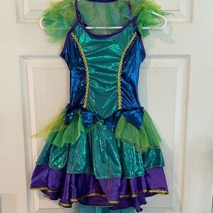 Rubie's Shimmer Size Medium Teal Blue & Purple Peacock Costume